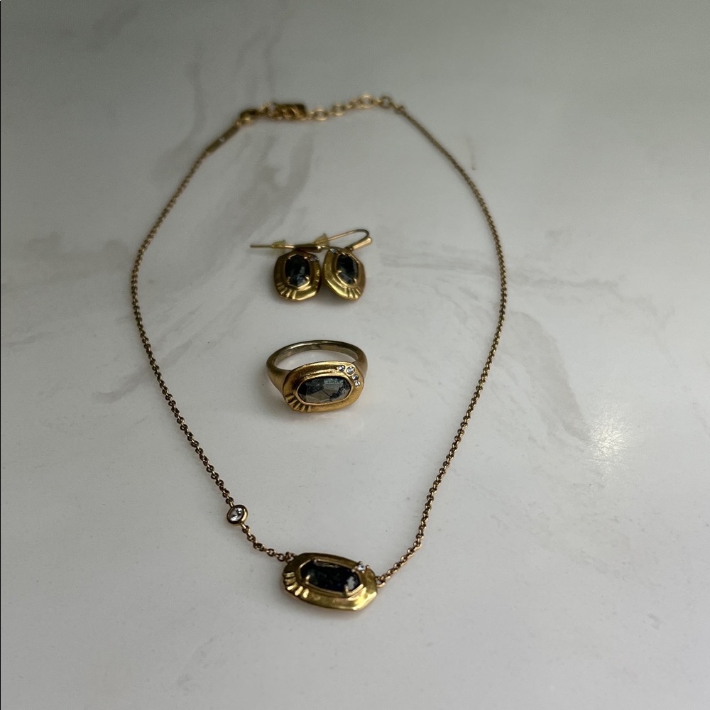 Kendra Scott Gold and black Pyrite set